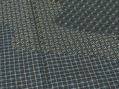 平和屋本店●極上　訪問着　紬地　総刺繍　刺し子　流水吉祥文　黒地　逸品　CZAA4537s6