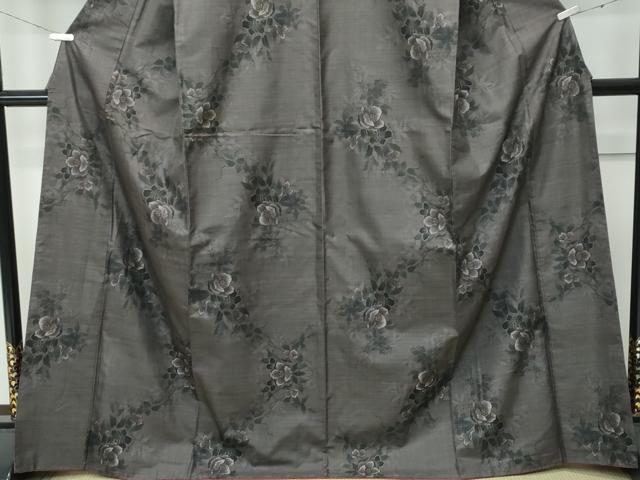 平和屋着物●極上　都喜ヱ門　本場大島紬　９マルキ　草花文　藤絹織物謹製　逸品　未使用　CZAA4541s6 平和屋着物○極上 都喜ヱ門 本場大島紬 9マルキ 草花文 藤