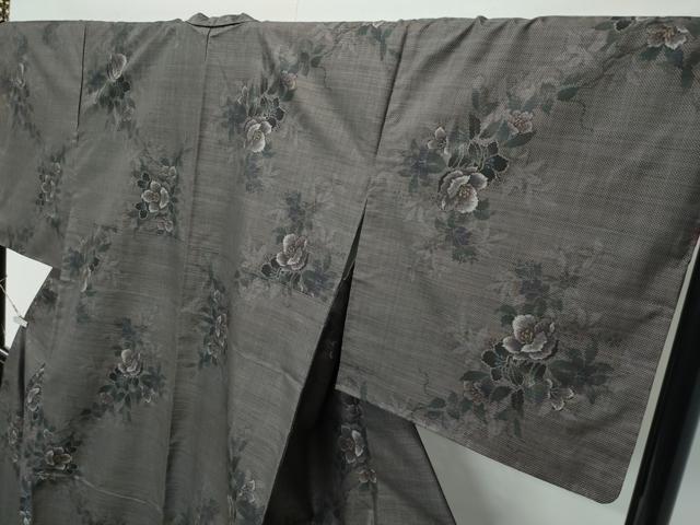 平和屋着物○極上 都喜ヱ門 本場大島紬 9マルキ 草花文 藤