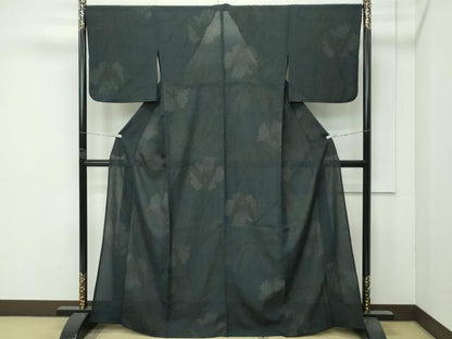 平和屋着物∴極上 夏物 撫松庵 セオアルファ 小紋・浴衣兼用 笹竹花文 洗える着物 逸品 CZAA4542s6