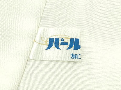 平和屋着物●極上　京加賀友禅　百貫石峰　小紋　櫛　簪　草花文　木蘭色地　逸品　未使用　CZAA4545s6