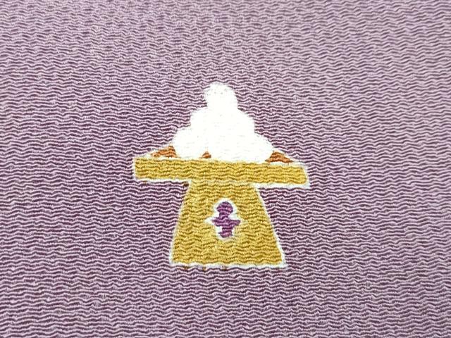 平和屋着物●極上 人形作家・ホリヒロシ 訪問着 月兎 花兎 雪兎 波兎 寶兎 暈し染め 金銀彩 鬼しぼ縮緬 胡桃染色地 逸品 CZAA4548s6