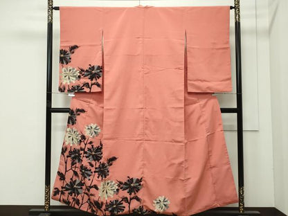 平和屋着物●極上　アンティーク　大正ロマン　訪問着　菊　金糸　そひ色地　逸品　CZAA4555s6