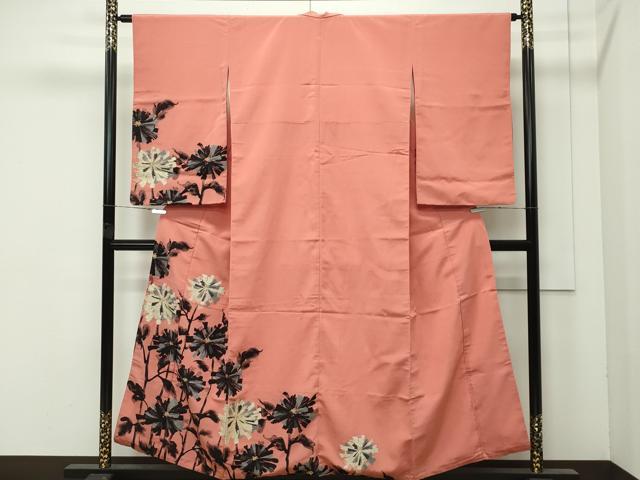 平和屋着物●極上　アンティーク　大正ロマン　訪問着　菊　金糸　そひ色地　逸品　CZAA4555s6