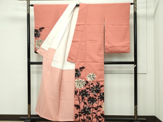 平和屋着物●極上　アンティーク　大正ロマン　訪問着　菊　金糸　そひ色地　逸品　CZAA4555s6