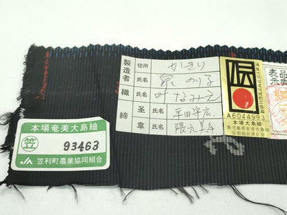 平和屋着物●極上　男性　本場大島紬　アンサンブル　100亀甲　総詰め　百目　泉のり子作　証紙付き　逸品　未使用　CZAA4557s6