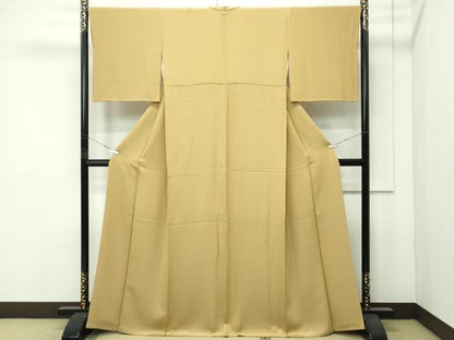 平和屋着物●極上　色無地　黄橡色　逸品　CZAA4562s6