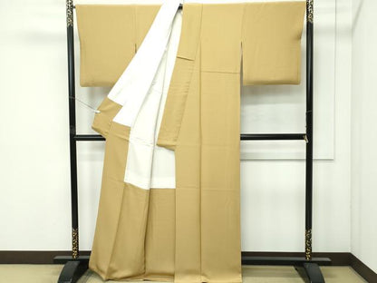 平和屋着物●極上　色無地　黄橡色　逸品　CZAA4562s6