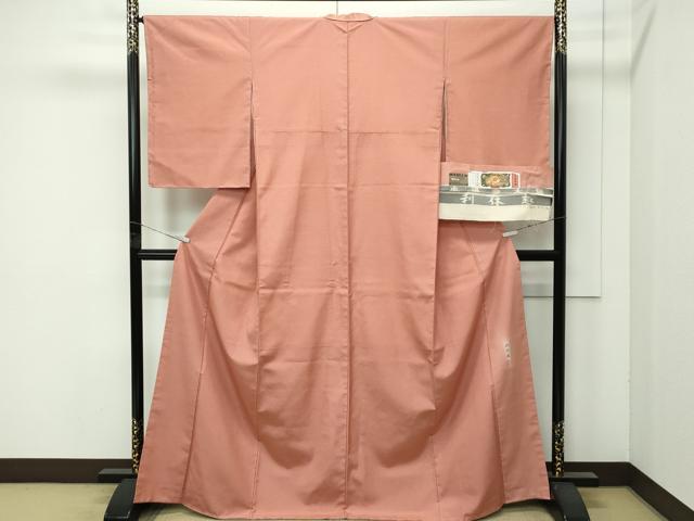 平和屋着物●極上　都喜ヱ門　本場大島紬　利休趣　霞文　赭色地　藤絹織物謹製　証紙付き　逸品　未使用　CZAA4564s6