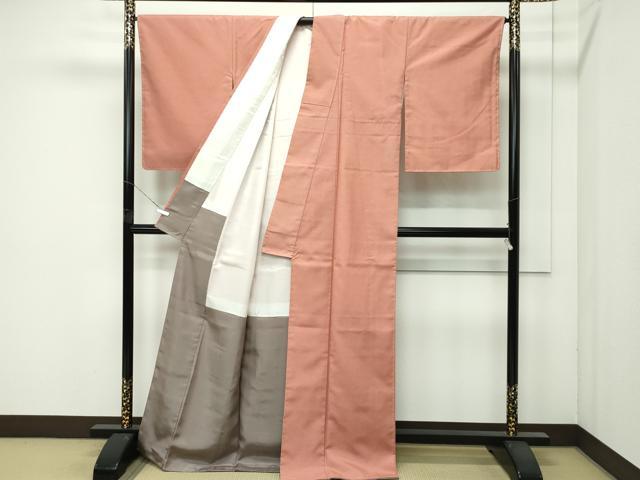 平和屋着物●極上　都喜ヱ門　本場大島紬　利休趣　霞文　赭色地　藤絹織物謹製　証紙付き　逸品　未使用　CZAA4564s6
