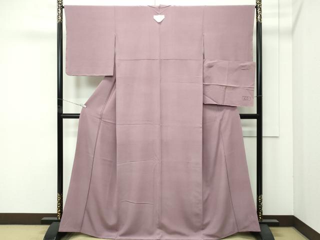 平和屋着物○極上 色無地 胡桃染色 寿光織 反端付き 逸品 未
