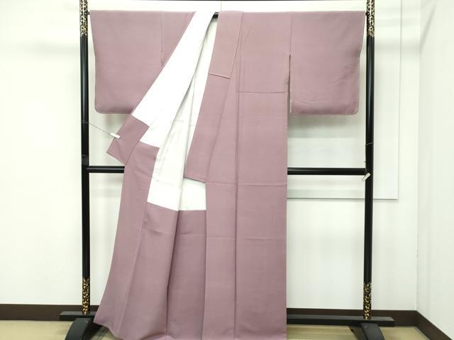 平和屋着物○極上 色無地 胡桃染色 寿光織 反端付き 逸品 未