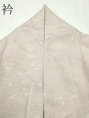 平和屋着物●極上　色無地　肌色　流水雪輪花地紋　逸品　CZAA4566s6