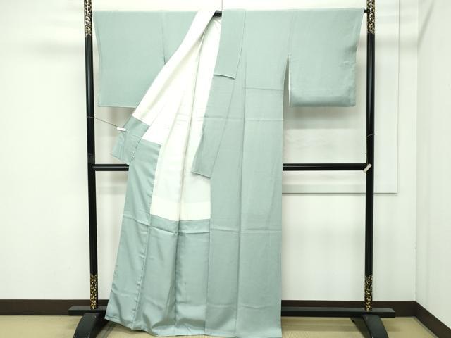 平和屋着物●極上　色無地　薄青色　鬼しぼ縮緬　西武百貨店扱い　逸品　未使用　CZAA4567s6