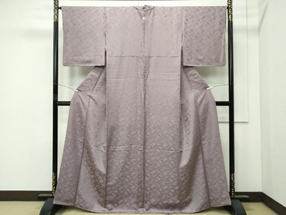 平和屋着物●極上　色無地　江戸鼠色　宝尽くし草花地紋　逸品　CZAA4568s6
