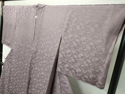 平和屋着物●極上　色無地　江戸鼠色　宝尽くし草花地紋　逸品　CZAA4568s6