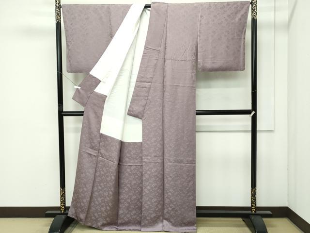 平和屋着物●極上　色無地　江戸鼠色　宝尽くし草花地紋　逸品　CZAA4568s6
