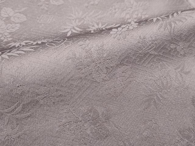 平和屋着物○極上 色無地 江戸鼠色 宝尽くし草花地紋 逸品 CZAA4568s6