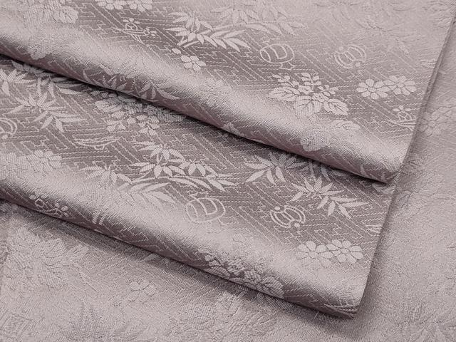 平和屋着物○極上 色無地 江戸鼠色 宝尽くし草花地紋 逸品 CZAA4568s6