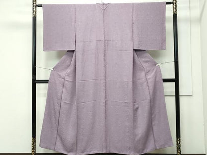 平和屋着物●極上　色無地　胡桃染色　雪輪花月地紋　さが美扱い　逸品　CZAA4570s6