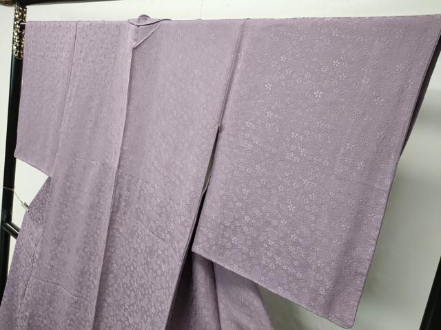 平和屋着物●極上　色無地　胡桃染色　雪輪花月地紋　さが美扱い　逸品　CZAA4570s6