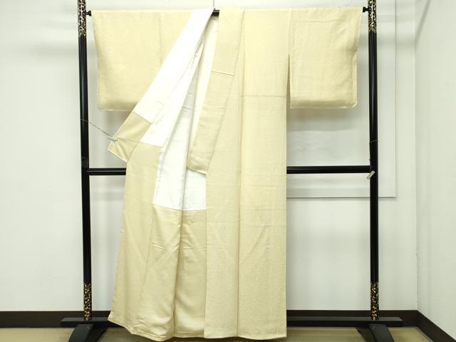 平和屋着物●極上　色無地　淡黄色　草花地紋　逸品　未使用　CZAA4571s6