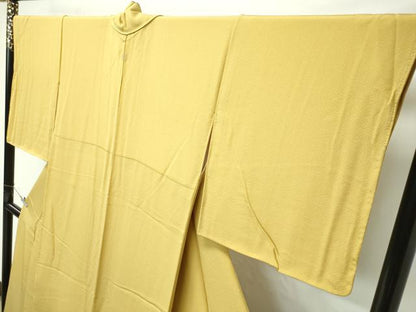 平和屋着物●極上　本草木染作家　圓啓　色無地　芥子色　逸品　未使用　CZAA4573s6