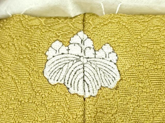 平和屋着物●極上　色無地　梅幸茶色　寿光織　草木染　舞花地紋　反端付き　逸品　未使用　CZAA4574s6