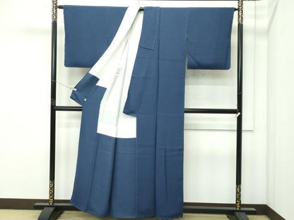 平和屋着物●極上　色無地　藍鉄色　紫根染　逸品　未使用　CZAA4575s6