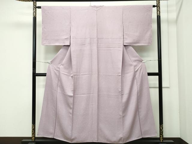 平和屋着物●極上　色無地　鳩羽鼠色　花唐草地紋　逸品　未使用　CZAA4576s6