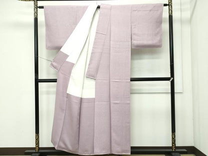 平和屋着物●極上　色無地　鳩羽鼠色　花唐草地紋　逸品　未使用　CZAA4576s6