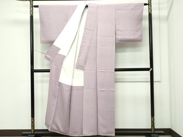 平和屋着物●極上　色無地　鳩羽鼠色　花唐草地紋　逸品　未使用　CZAA4576s6