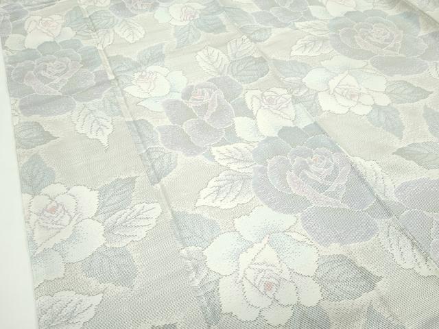 平和屋着物●極上　本場大島紬　白大島　アンサンブル　薔薇　逸品　未使用　CZAA4577s6