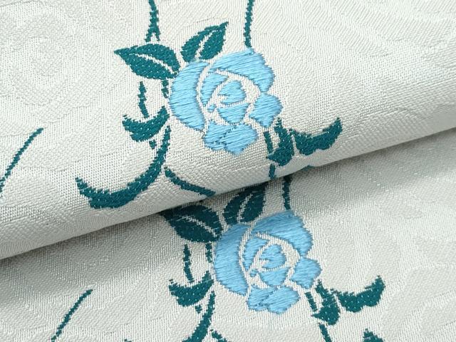 平和屋本店●極上 九寸名古屋帯 唐織 薔薇 バラ やまと誂製 逸品 未使用 CZAA4922s6