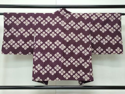 平和屋着物＃極上　岩手の匠　草紫堂　南部絞り　紫根染　羽織　綿　逸品　CZAA4580s6