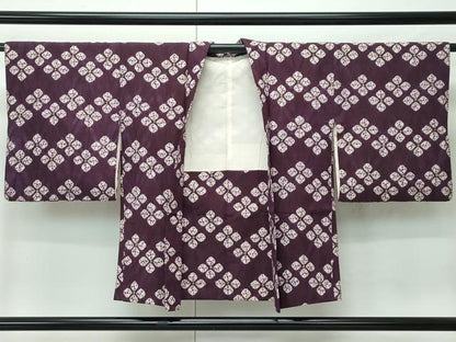 平和屋着物＃極上　岩手の匠　草紫堂　南部絞り　紫根染　羽織　綿　逸品　CZAA4580s6