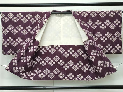 平和屋着物＃極上　岩手の匠　草紫堂　南部絞り　紫根染　羽織　綿　逸品　CZAA4580s6