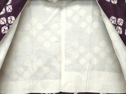 平和屋着物＃極上　岩手の匠　草紫堂　南部絞り　紫根染　羽織　綿　逸品　CZAA4580s6