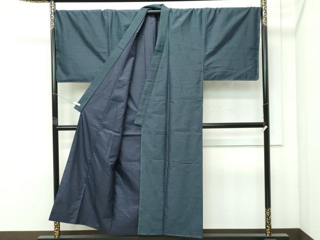 平和屋着物●極上　男性　紬　アンサンブル・長襦袢セット　キングサイズ　100亀甲　逸品　未使用　CZAA4582s6