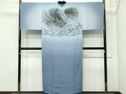 平和屋着物●極上　男性　紬　アンサンブル・長襦袢セット　キングサイズ　100亀甲　逸品　未使用　CZAA4582s6