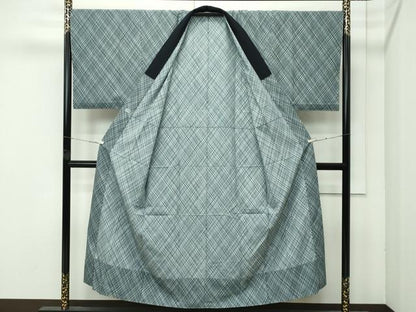 平和屋着物●極上　男性　紬　アンサンブル・長襦袢セット　120亀甲　高島屋扱い　逸品　未使用　CZAA4584s6