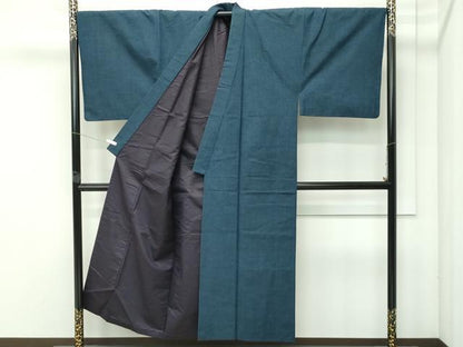 平和屋着物●極上　男性　紬　アンサンブル　色無地　百入茶色　逸品　CZAA4588s6