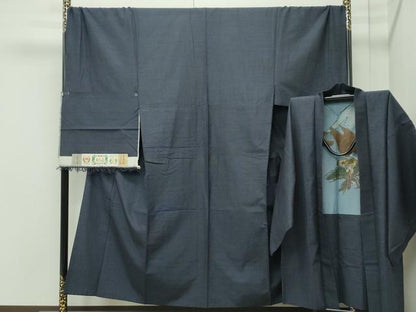平和屋着物●極上　男性　結城紬　アンサンブル　キングサイズ　80亀甲　総詰め　証紙付き　逸品　CZAA4589s6
