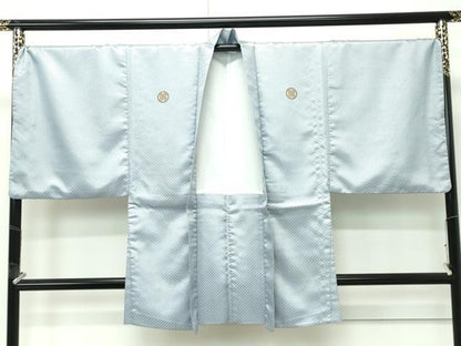 平和屋着物■極上　男性　色無地・紋付き羽織セット　キングサイズ　豆がら茶色　舞台衣装　洗える着物　逸品　CZAA4591s6