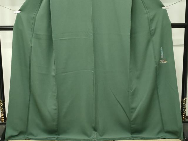 平和屋着物●極上　九谷焼工芸作家・北村隆　色無地　老竹色　逸品　CZAA4594s6