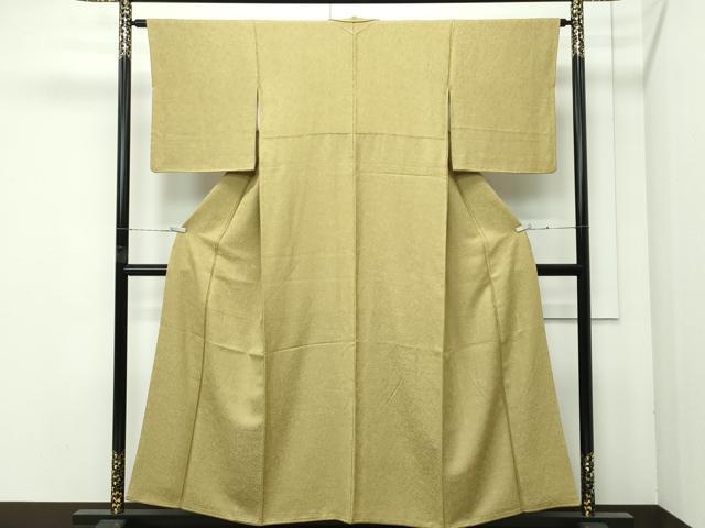 平和屋着物●極上　色無地　桑染色　作家物　草木南天染　南天地紋　逸品　CZAA4596s6