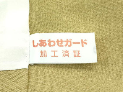平和屋着物●極上　色無地　桑染色　作家物　草木南天染　南天地紋　逸品　CZAA4596s6