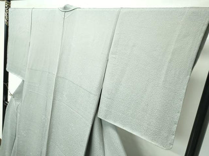 平和屋着物●極上　色無地　青白橡色　舞花地紋　逸品　未使用　CZAA4597s6