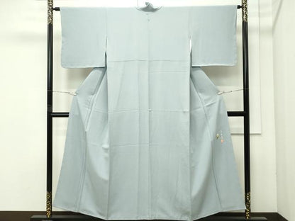 平和屋着物●極上　本草木染作家　瑞寶　色無地　青磁鼠色　逸品　未使用　CZAA4599s6