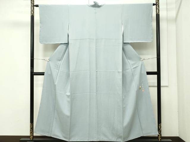 平和屋着物●極上　本草木染作家　瑞寶　色無地　青磁鼠色　逸品　未使用　CZAA4599s6
